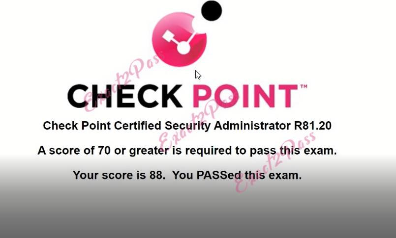 Verified passing result for CCSA R81 156-215.81 exam 2