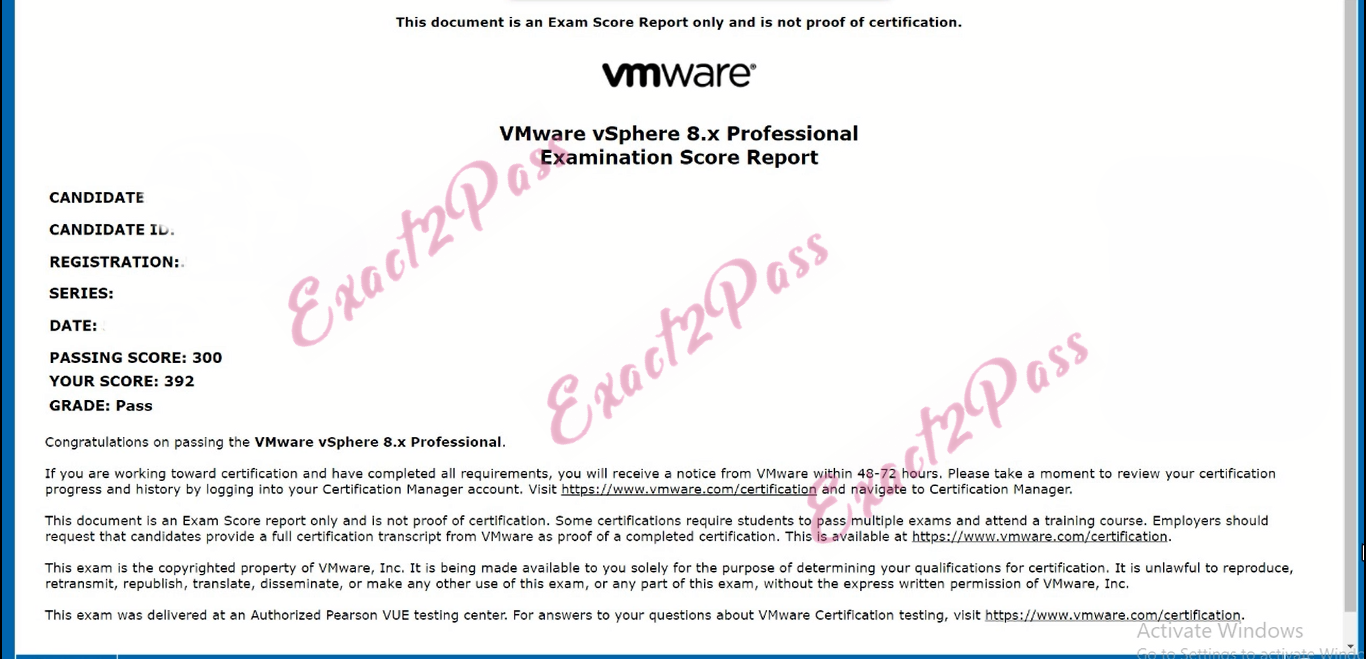 Verified passing result for VCP-DCV 2023 2V0-21.23 exam 1