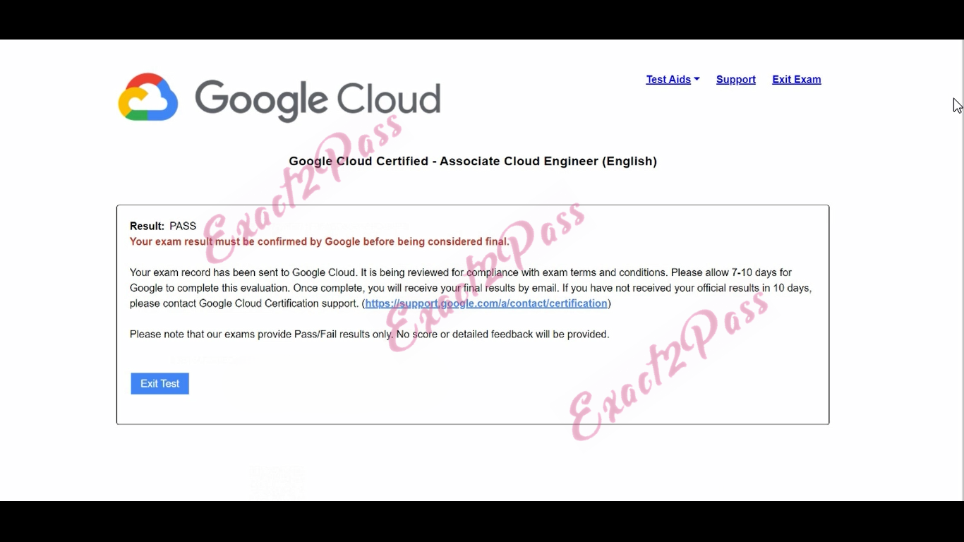 Verified passing result for Google Cloud Certified Associate-Cloud-Engineer exam 2