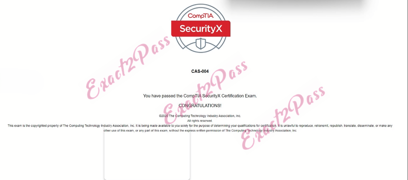 Verified passing result for CompTIA CASP CAS-004 exam 2