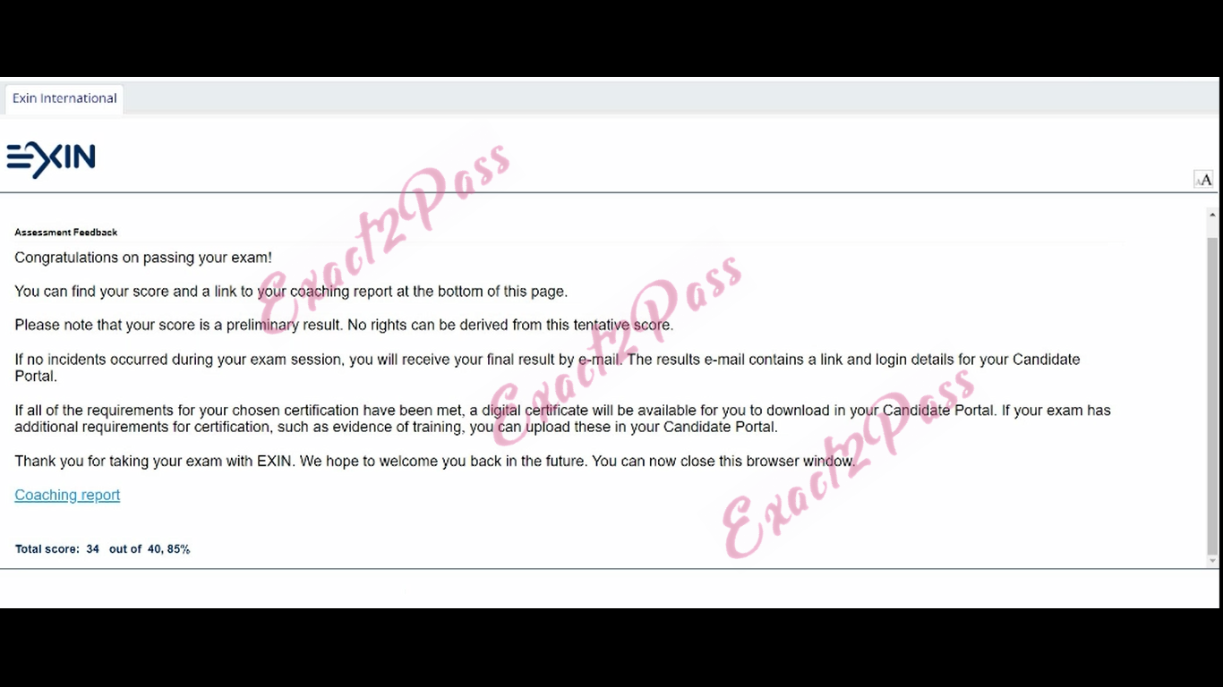 Verified passing result for EPI Data Centre CDCP exam 1
