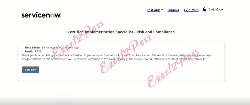 Verified passing result for Risk and Compliance CIS-RCI exam 1