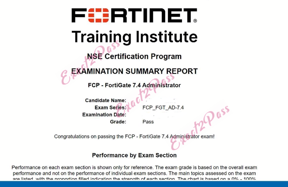 Verified passing result for Fortinet Network Security Expert FCP_FGT_AD-7.4 exam 2