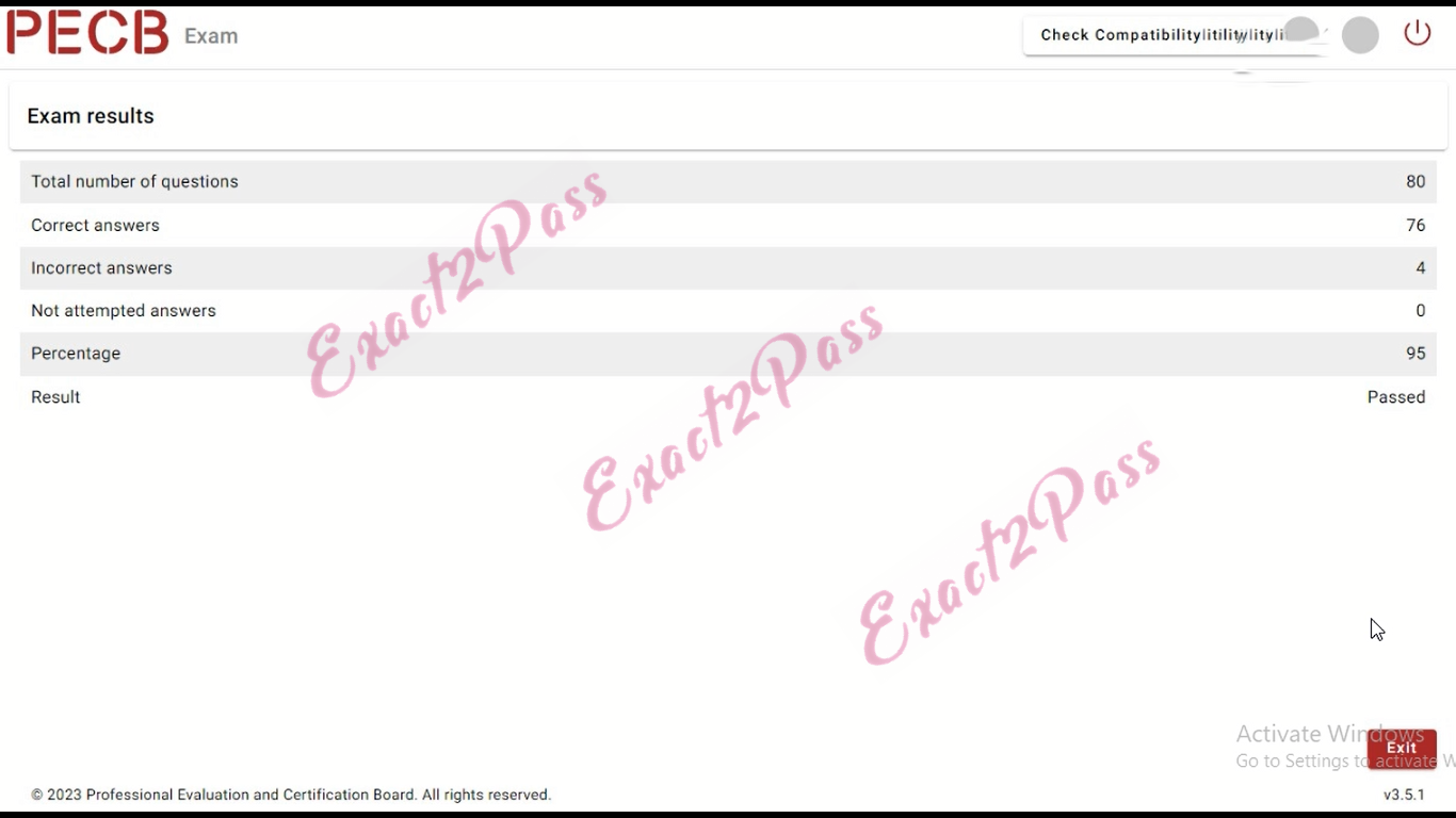 Verified passing result for ISO 27001 ISO-IEC-27001-Lead-Auditor exam 2