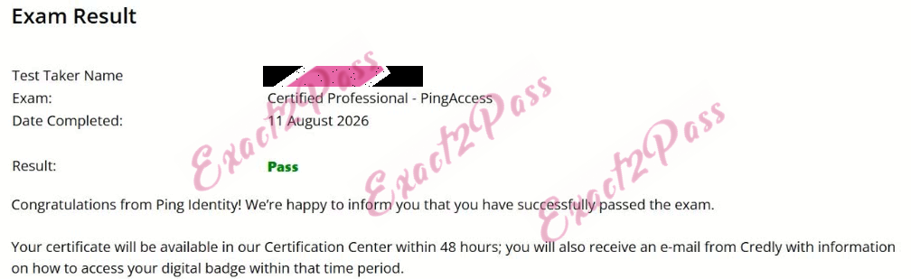 Verified passing result for PingAccess PAP-001 exam 1